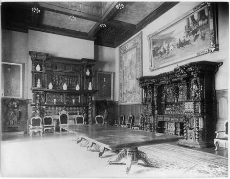 McLean House, view of dining room showing mantel & cupboard